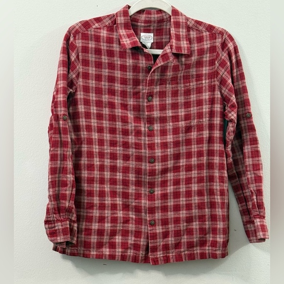 Talbots KIDS Red Plaid Long Sleeve Size 14 - Picture 1 of 4